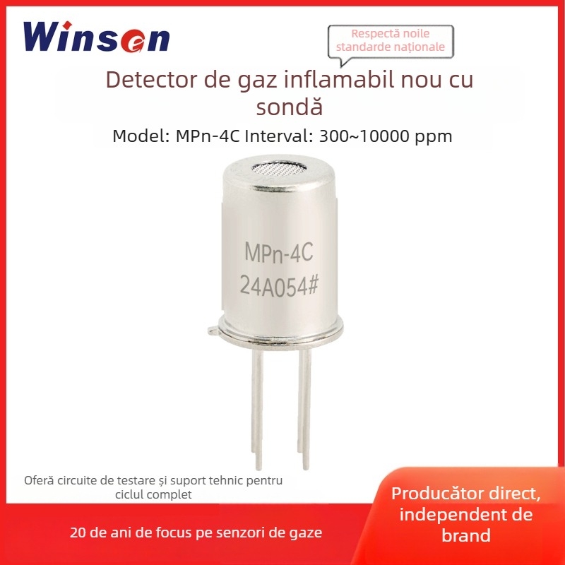Senzor de gaze inflamabile MPn-4C de la Winsen – Metan/Biogaz, cu alarmă și sondă