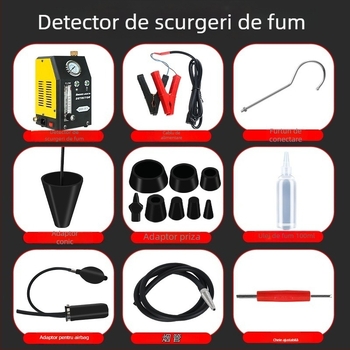 Detector de scurgeri de fum pentru autovehicule – instrument de diagnosticare, model 02, origine China, destinat reparațiilor auto, export internațional