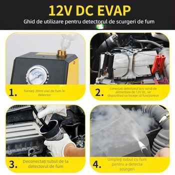 Detector de scurgeri de fum pentru autovehicule – instrument de diagnosticare, model 02, origine China, destinat reparațiilor auto, export internațional