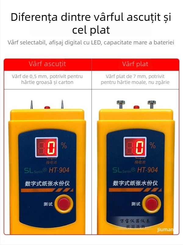 HT904 Măsurător digital de umiditate pentru hârtie – metodă inductivă, pentru carton și carton ondulat