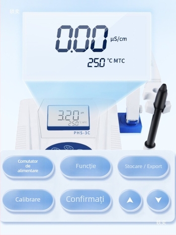 pH metru de birou, afișaj digital, calitate de laborator, precizie înaltă pentru testarea apei