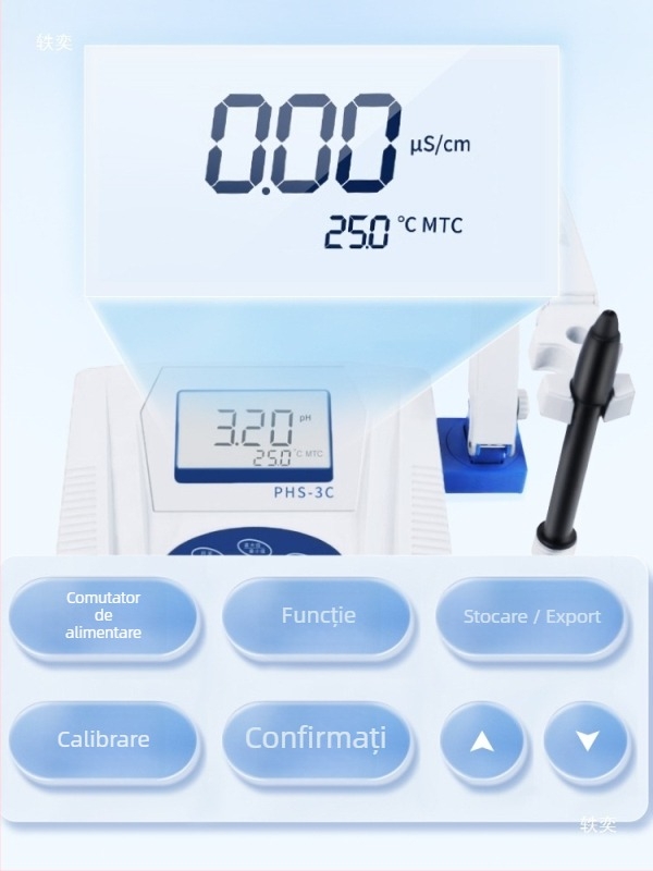 pH metru de birou, afișaj digital, calitate de laborator, precizie înaltă pentru testarea apei