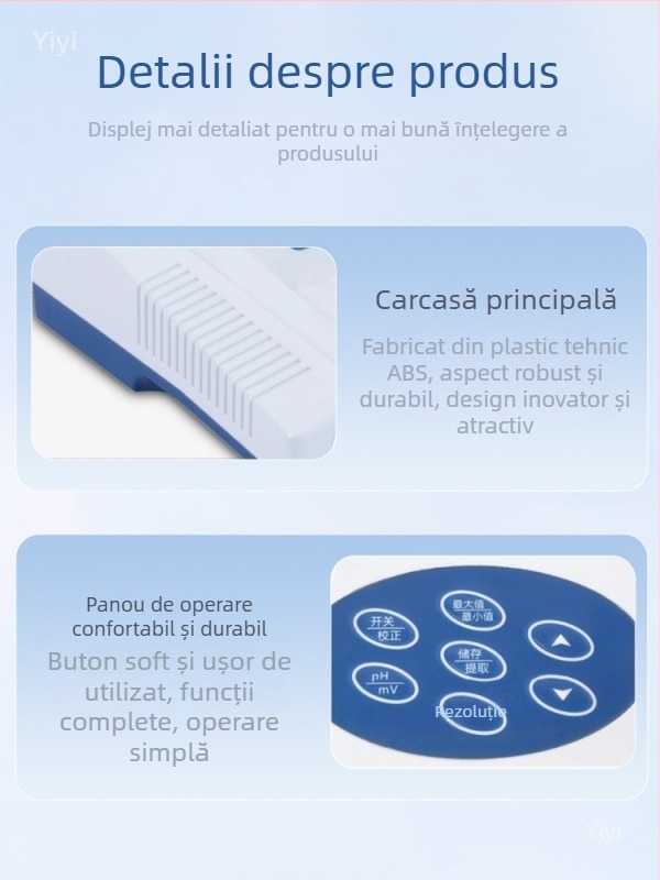 pH metru de birou, afișaj digital, calitate de laborator, precizie înaltă pentru testarea apei