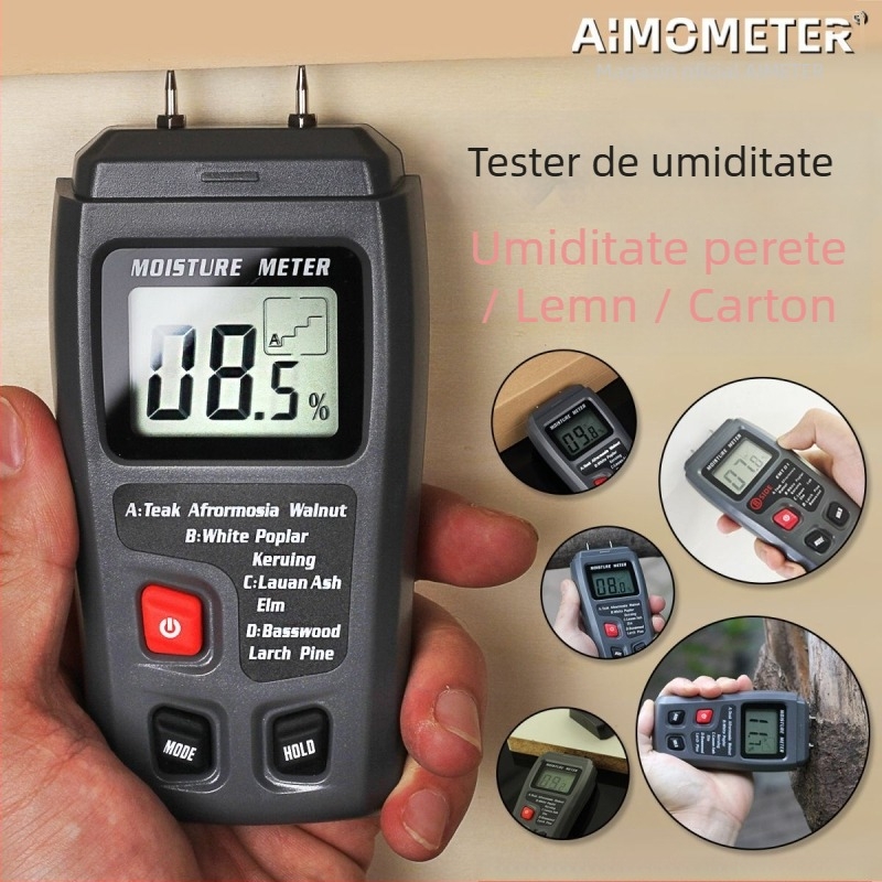 Test de umiditate a lemnului — detector de umiditate de înaltă precizie, măsurare multifuncțională a umidității, marcă Xinmiao, tip ionometru