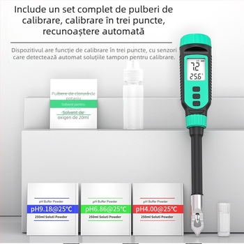 PH818T – pH metru portabil de la Hima – afișaj digital, sondă ascuțită, interval pH 0.0–14.0, precizie ±0.1 pH, compensare de temperatură 0–70°C, alimentare 1.5V
