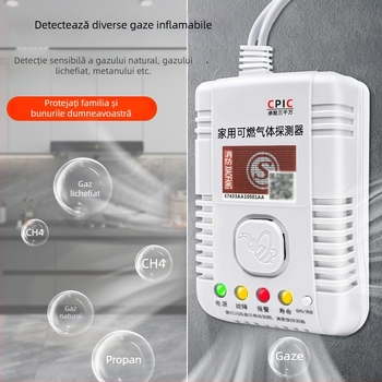 Detector de alarmă pentru gaze cu rază de 360°, metan/propan, 220V, modelul 310