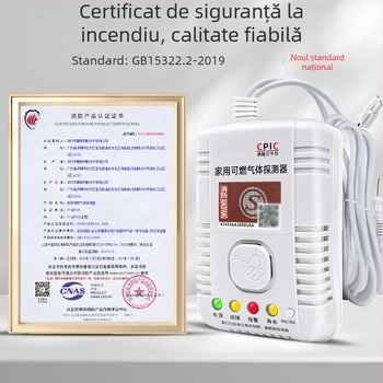 Detector de alarmă pentru gaze cu rază de 360°, metan/propan, 220V, modelul 310