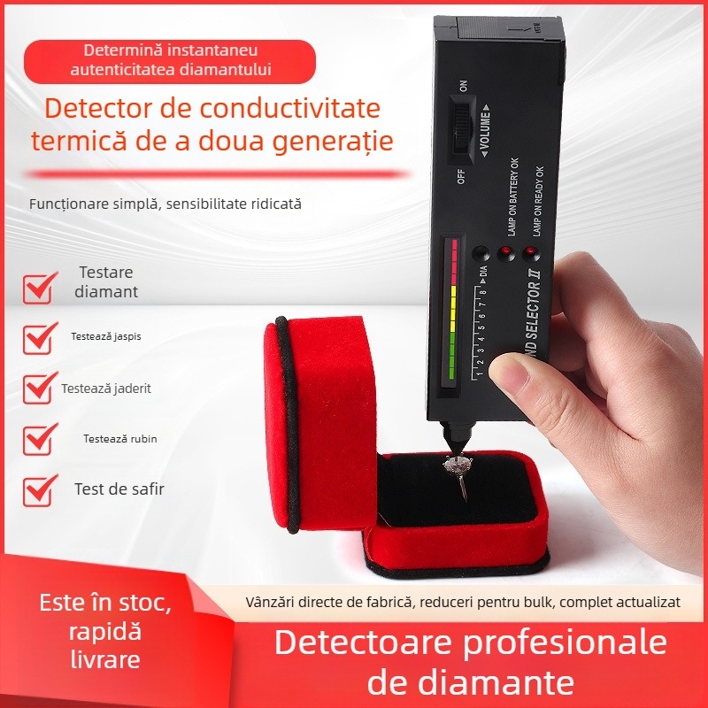 Test de duritate tip stilou pentru jad și pietre prețioase; instrument de identificare a diamantelor (fără baterie)