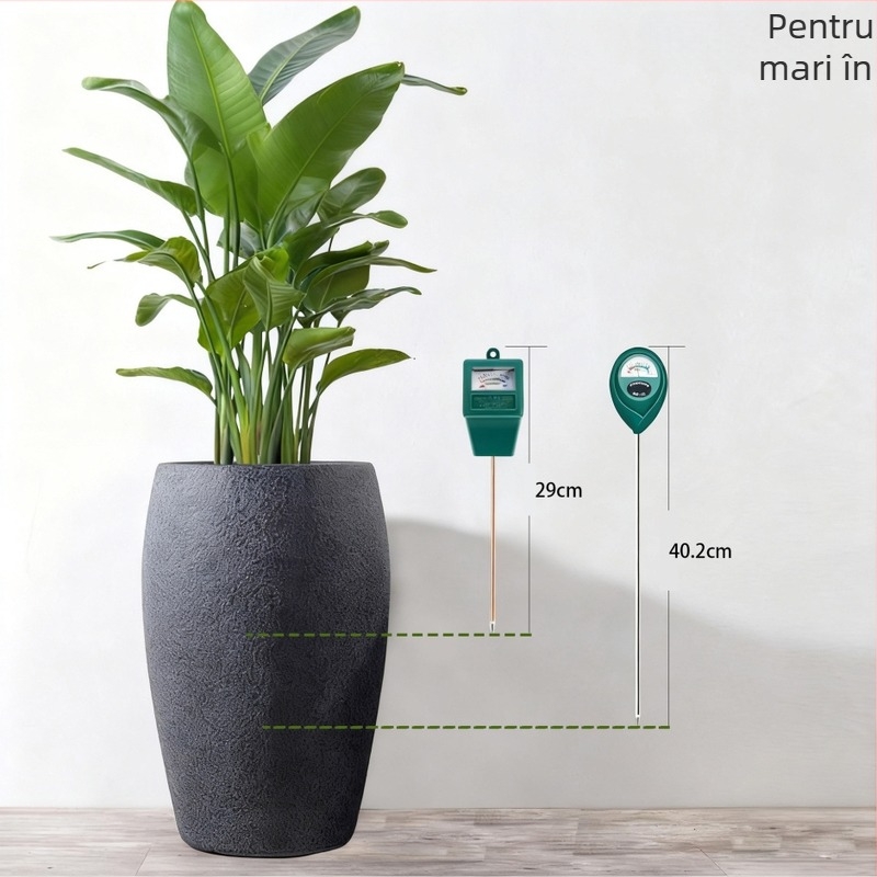 Tester de sol extins, lungime totală 40,1 cm, măsurarea umidității și a pH-ului solului, procesare a temperaturii, personalizabil