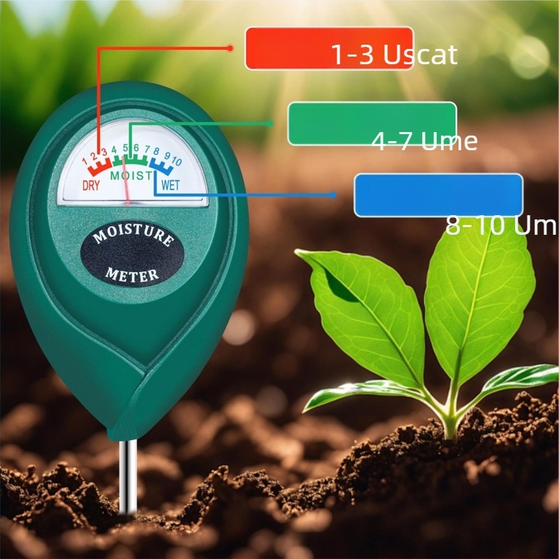 Tester de sol extins, lungime totală 40,1 cm, măsurarea umidității și a pH-ului solului, procesare a temperaturii, personalizabil