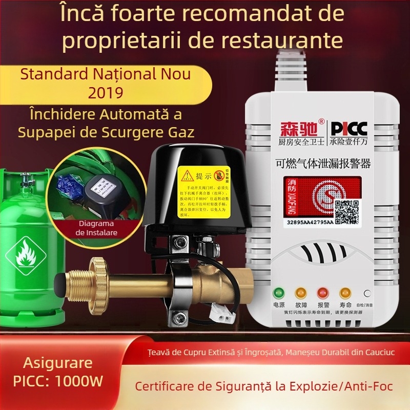 Senchi MQ08 Alarmă fixă pentru scurgeri de gaz cu supapă de întrerupere automată pentru gaze combustibile