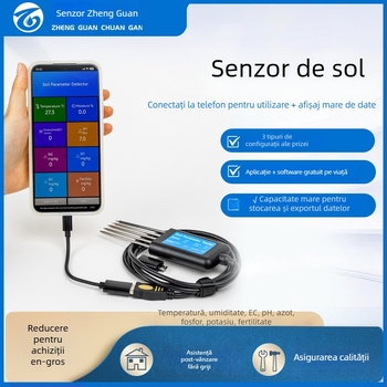 Senzor pentru monitorizarea solului USB 8 în 1: EC, temperatura, umiditate a solului, pH și NPK