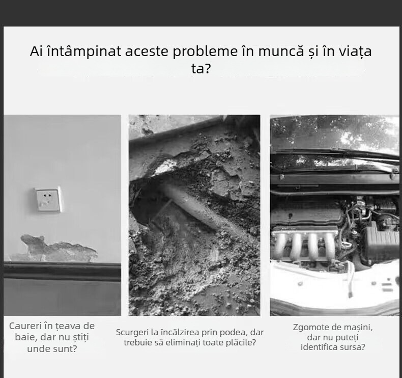 Detector de scurgeri pentru conducte de apă, cu amplificare audio și precizie înaltă