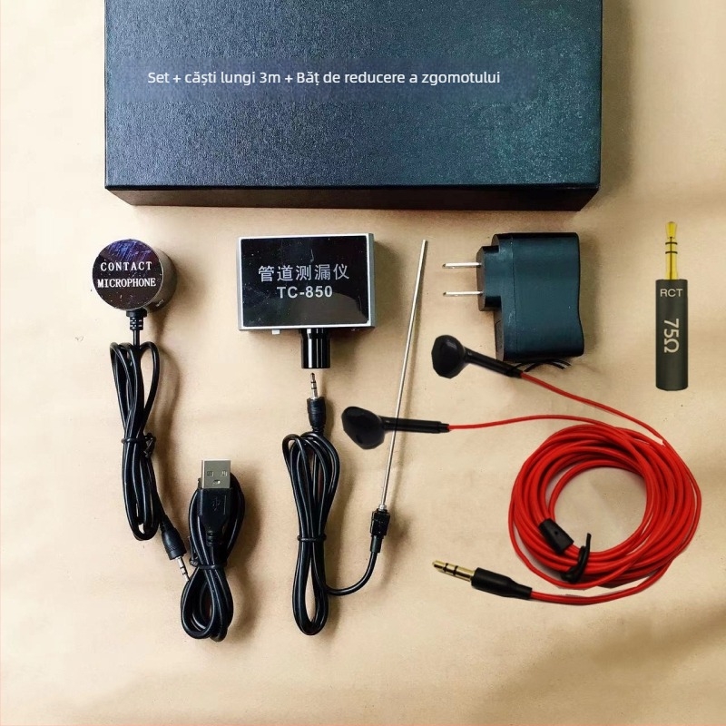 Detector de scurgeri pentru conducte de apă, cu amplificare audio și precizie înaltă