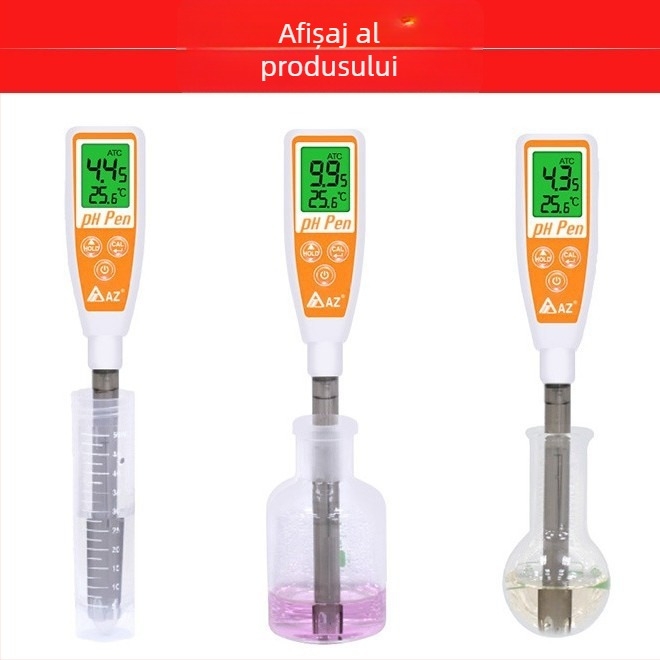 AZ-8692 Măsurător portabil de pH cu sondă încorporată — interval pH 2.0–12.00, precizie ±0.03 pH, compensare de temperatură până la 50°C, interval de lucru 0–50°C