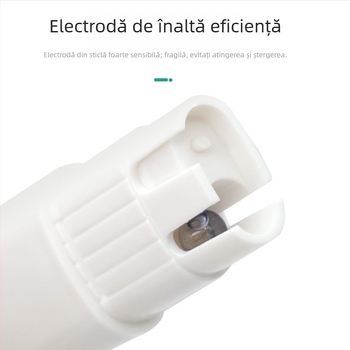 Senzor pH portabil cu sondă din sticlă, interval 0–14 pH, precizie 0,01, compensare de temperatură 0–60 °C