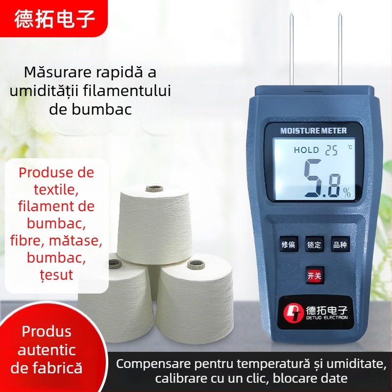 Umidometru pentru fir de bumbac – potrivit pentru pânză, fibre textile și materiale din lemn; Model: Cotton Yarn