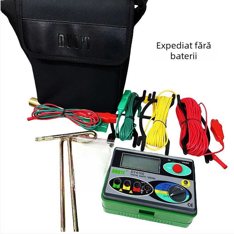 Tester de rezistență la împământare, digital, protecție la trăsnet, măsurarea rezistenței solului