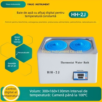 Baie de apă de laborator cu control digital al temperaturii - rezervor din oțel inoxidabil, Model Hh-4j, Intervalul de temperatură de la temperatura ambientală până la 99,9°C, Precizie ±0,5°C