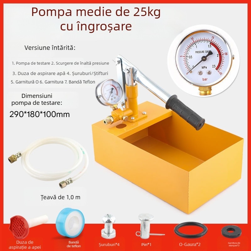 Pompă manuală de testare a presiunii pentru țevi PPR, detector de scurgeri pentru încălzire prin pardoseală, pompă de creștere a presiunii pentru instalații de apă casnice