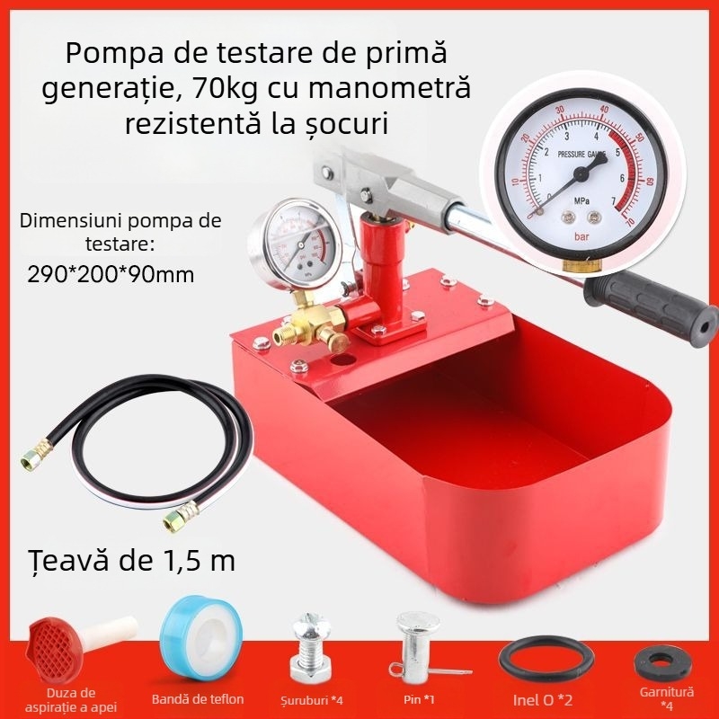 Pompă manuală de testare a presiunii pentru țevi PPR, detector de scurgeri pentru încălzire prin pardoseală, pompă de creștere a presiunii pentru instalații de apă casnice