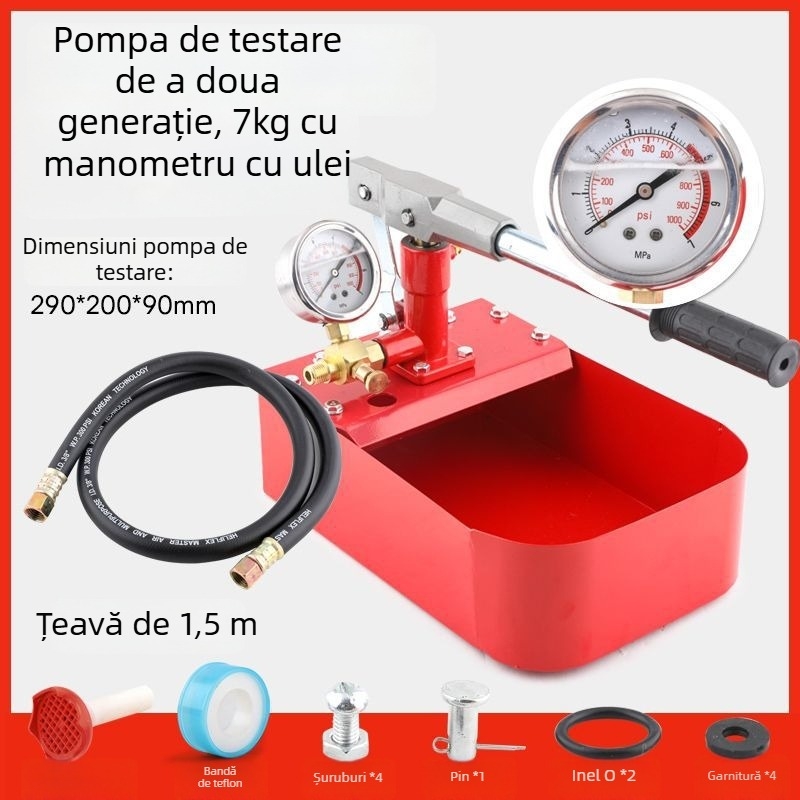 Pompă manuală de testare a presiunii pentru țevi PPR, detector de scurgeri pentru încălzire prin pardoseală, pompă de creștere a presiunii pentru instalații de apă casnice