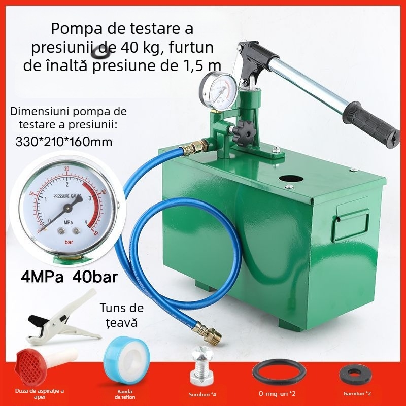 Pompă manuală de testare a presiunii pentru țevi PPR, detector de scurgeri pentru încălzire prin pardoseală, pompă de creștere a presiunii pentru instalații de apă casnice