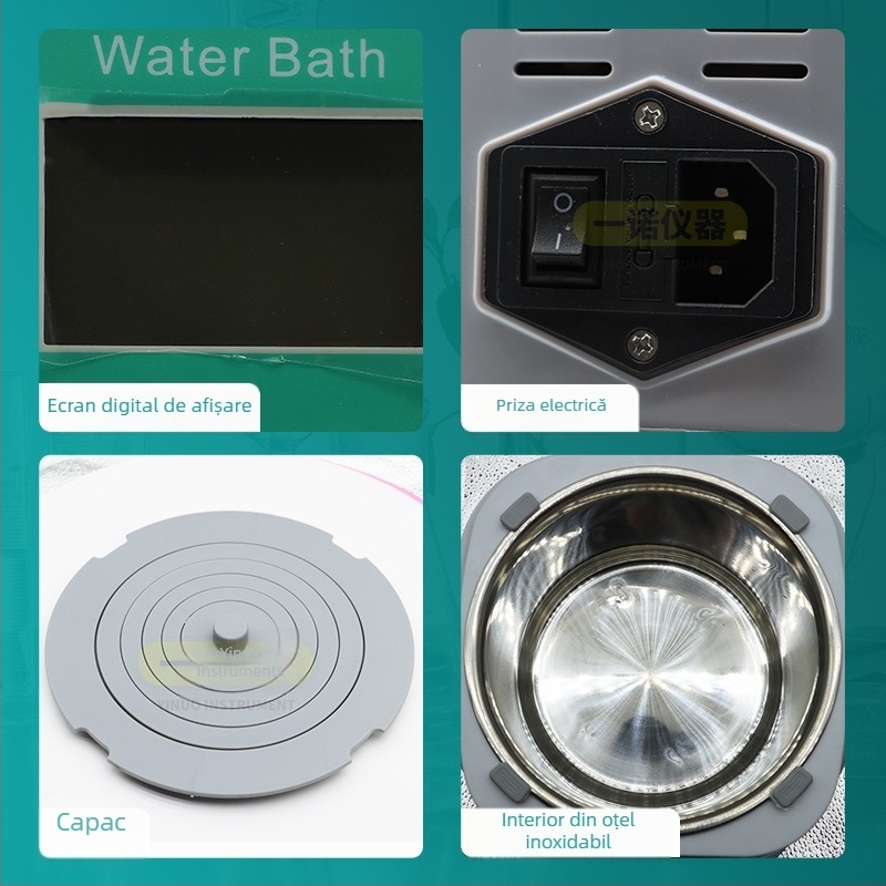 Baie termostatică QW-FAD, încălzire electrică de înaltă putere, oțel inoxidabil, control digital al temperaturii, precizie ±0,5°C