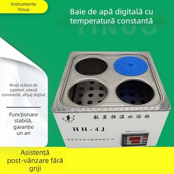 Vas de apă cu afișaj digital, temperatură constantă, rezervor din oțel inoxidabil, model HH-4J, 4/6 găuri, intervalul de temperatură de la temperatura ambientală până la 99.9°C, precizie ±0.5°C
