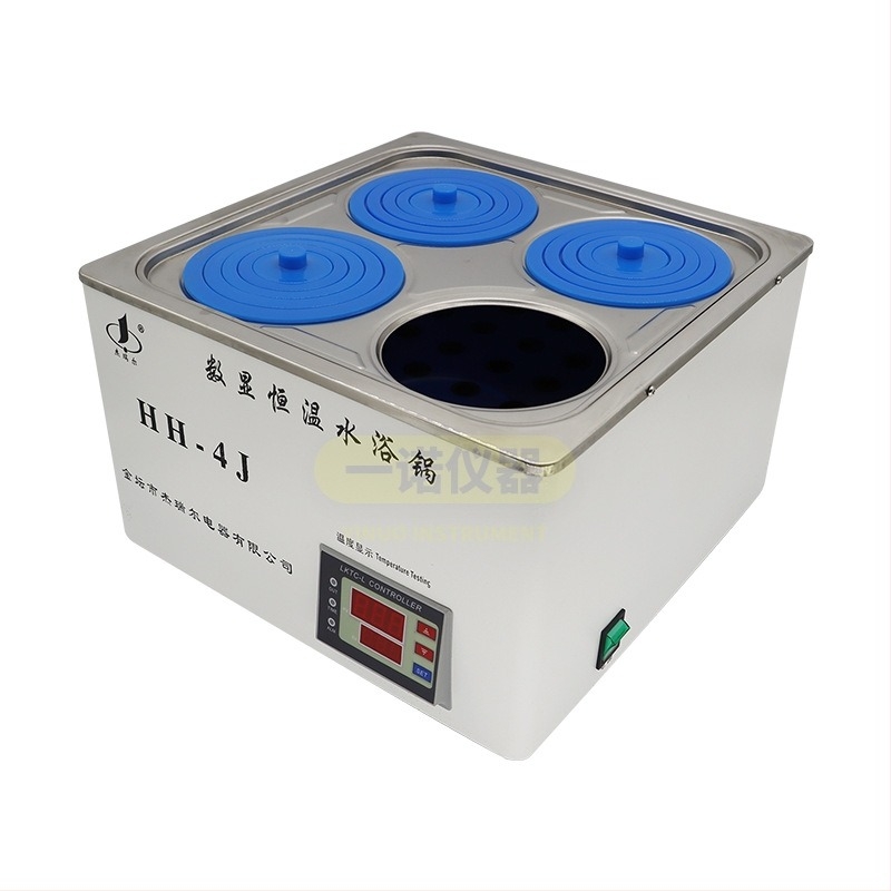 Vas de apă cu afișaj digital, temperatură constantă, rezervor din oțel inoxidabil, model HH-4J, 4/6 găuri, intervalul de temperatură de la temperatura ambientală până la 99.9°C, precizie ±0.5°C
