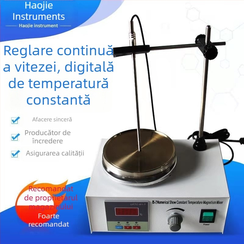 Amestecător magnetic de laborator cu încălzire, control digital al temperaturii, model 85-2, Yaoyao Technology; Alimentare 220V 50Hz; Tensiune de lucru 220V; Greutate 5