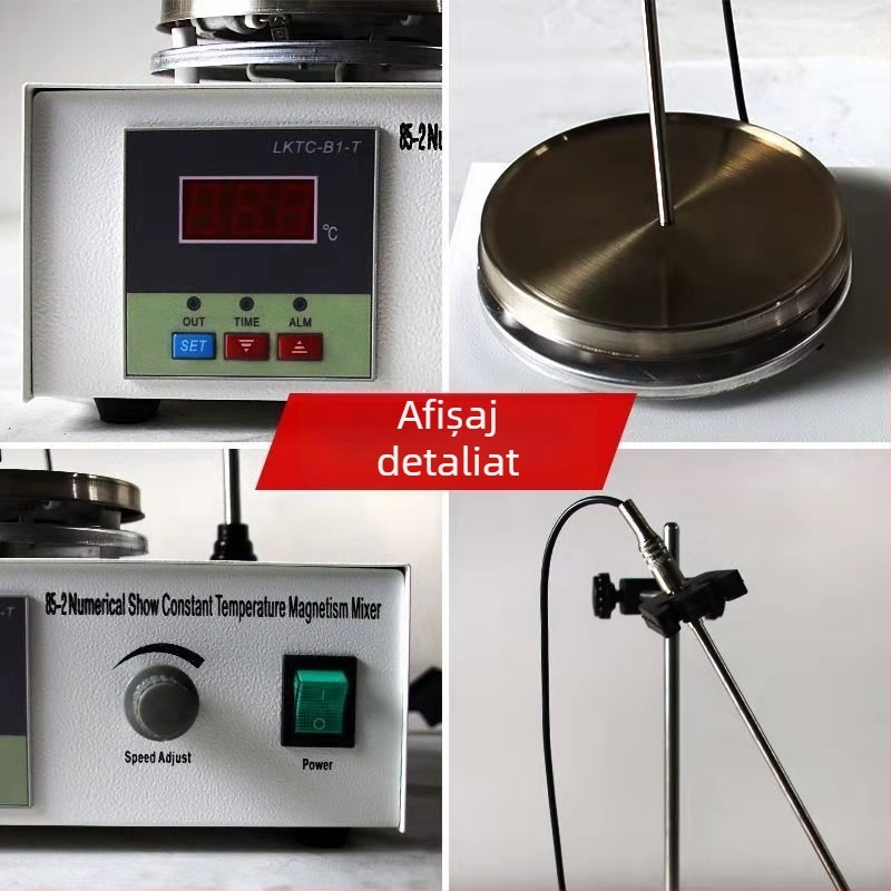 Amestecător magnetic de laborator cu încălzire, control digital al temperaturii, model 85-2, Yaoyao Technology; Alimentare 220V 50Hz; Tensiune de lucru 220V; Greutate 5