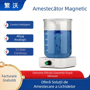 Agitator magnetic de laborator FW 501 / FW 601, capacitate 1000 ml, alimentare 110–240 V AC, tensiune de lucru 240 V, greutate 0,2 kg