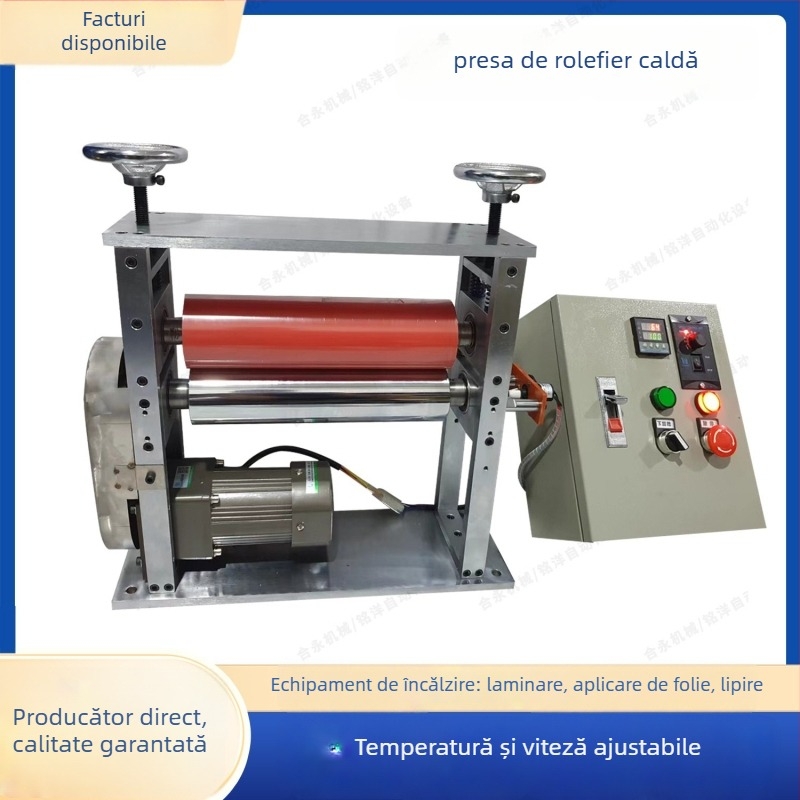 Echipament pentru laminare și ștampilare la cald cu role încălzite, acoperire cu lipire, tracțiune și control uniform al temperaturii (din oțel carbon/ oțel inoxidabil)