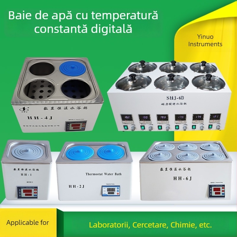 Baie de apă cu afișaj digital pentru temperatură constantă, corp turnat monobloc cu protecție împotriva uscării, găuri 1/2/4/6 — Model Hh-4j