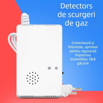 Detector de gaz combustibil montat pe perete GA002EU, tip fix, pentru gaze de cărbune și gaze naturale, 220V, 150 g