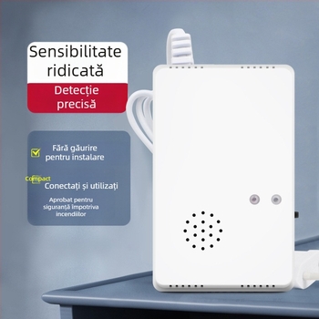 Detector de gaz combustibil montat pe perete GA002EU, tip fix, pentru gaze de cărbune și gaze naturale, 220V, 150 g