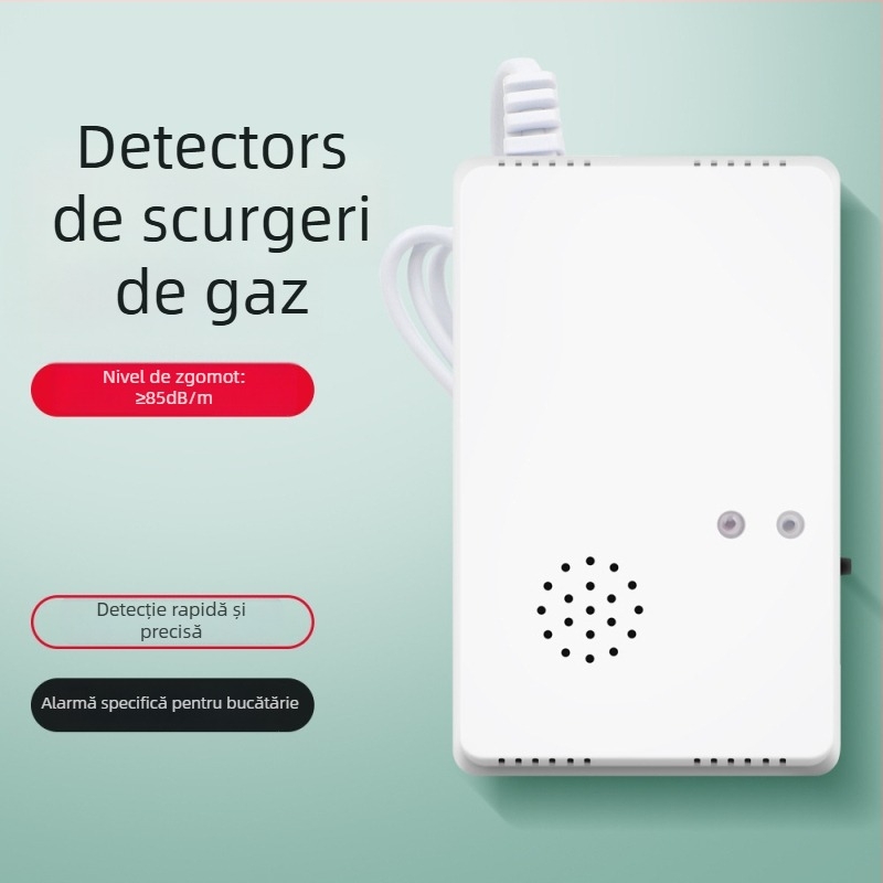 Detector de gaz combustibil montat pe perete GA002EU, tip fix, pentru gaze de cărbune și gaze naturale, 220V, 150 g