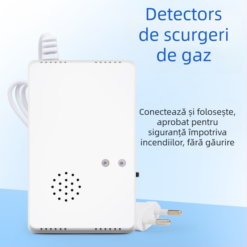 Detector de gaz combustibil montat pe perete GA002EU, tip fix, pentru gaze de cărbune și gaze naturale, 220V, 150 g