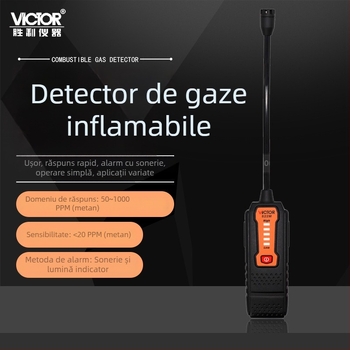 Detector portabil de gaze inflamabile VC822M - 50-1000 PPM metan, sensibilitate <20 PPM, răspuns rapid, alimentare cu 2 baterii AAA, semnal sonor și indicator