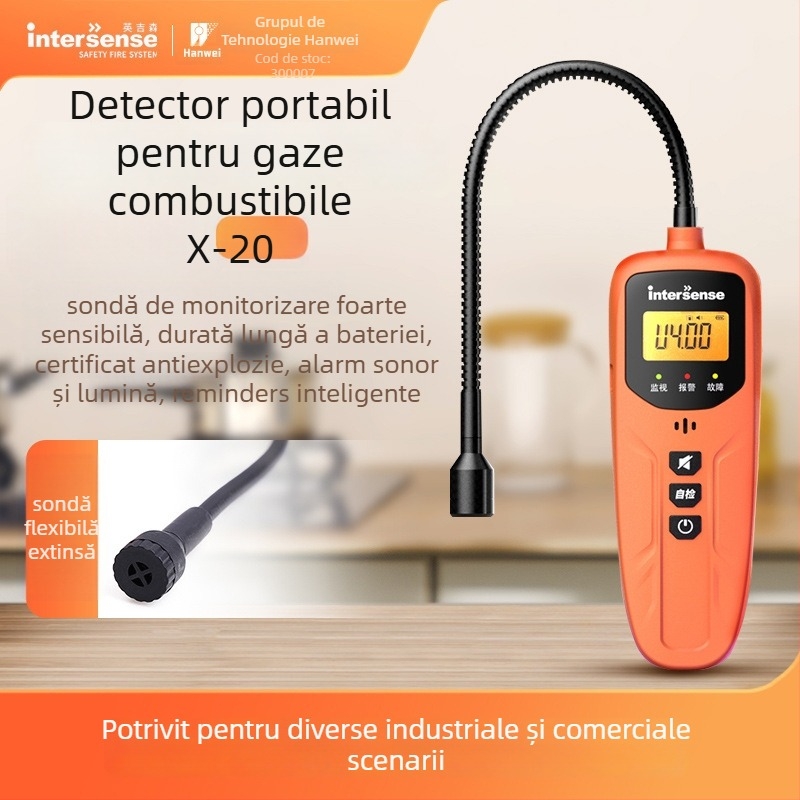 Detector portabil de gaze combustibile X20 – intervalul 0-9999 ppm, precizie 1 ppm, alimentare DC24V, baterie litiu