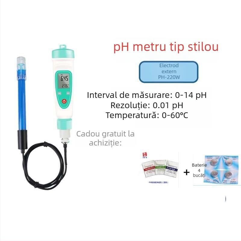 Măsurător de pH portabil PH-20 cu afișaj digital, electrodă compozită încorporată, precizie ±0,1 pH