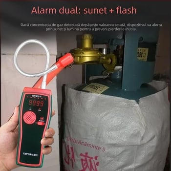 Detector portabil de gaze pentru gaze inflamabile de uz casnic, cu afișaj digital și alarmă cu sensibilitate ridicată