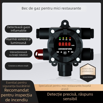 Detector fix pentru gaze inflamabile, model Puliton Plt218, pentru bucătării mici și catering, interval de măsură 0–100% LEL, precizie ±3% LEL, alimentare AC 220V