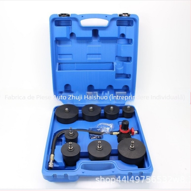 Detector pentru sistemul de scurgeri al turbocompresorului cu detector pentru sistemul de roți din tablă – set de 9 piese, oțel aliaj, universal