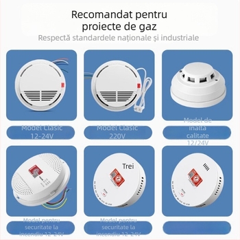 Detector de gaz JD52 – fix, alimentare 12–24V, detector pentru gaze naturale, acoperire 20–40 m²