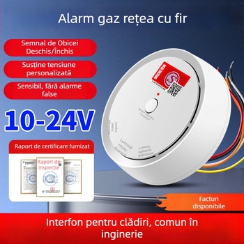Detector de gaz JD52 – fix, alimentare 12–24V, detector pentru gaze naturale, acoperire 20–40 m²