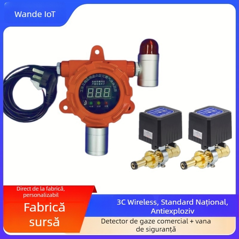 Alarmă comercială de gaz WD501, certificat 3C, detector metan/propan, interval 0-10