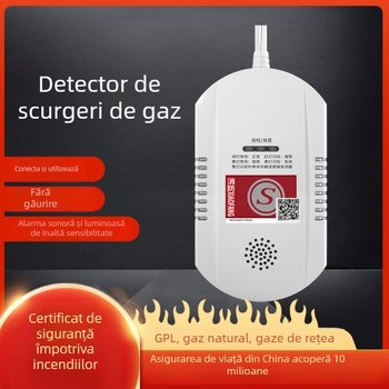 JT-WD101 Detector de gaze pentru casă, alarmă, 220V, detecție 10 m, Metan, alarmă la distanță