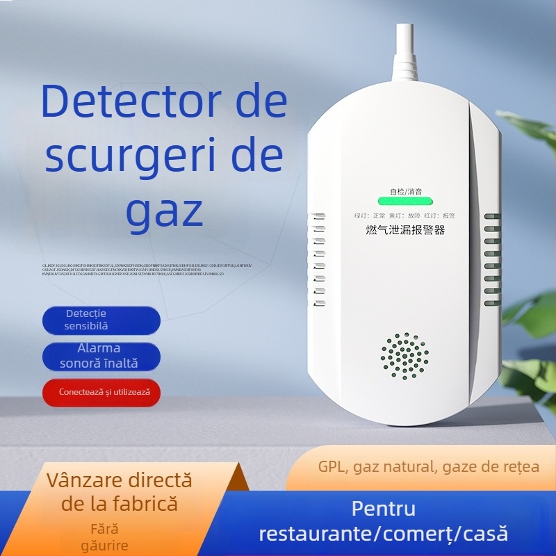 JT-WD101 Detector de gaze pentru casă, alarmă, 220V, detecție 10 m, Metan, alarmă la distanță